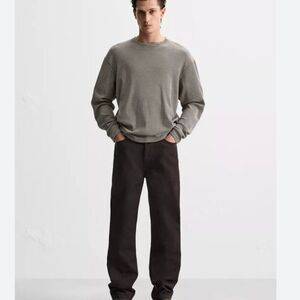 Zara Origins Mens Jeans EU 44 US 34 Brown Cotton Denim Straight Leg 5862/307 NWT